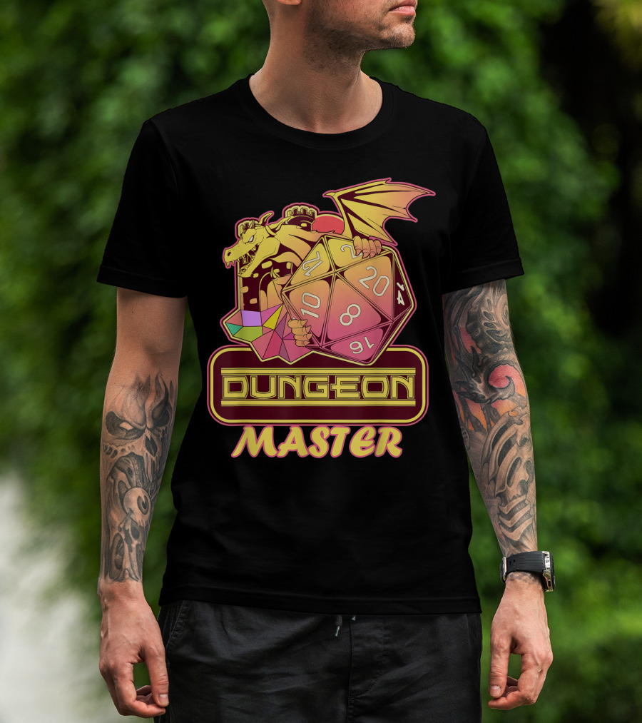 Dungeon Master Retro Tabletop Gaming Vintage Dragon Dice T-Shirt