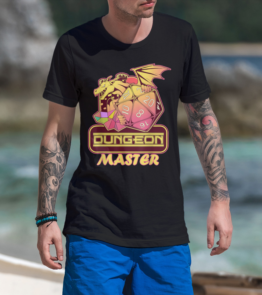 Dungeon Master Retro Tabletop Gaming Vintage Dragon Dice T-Shirt