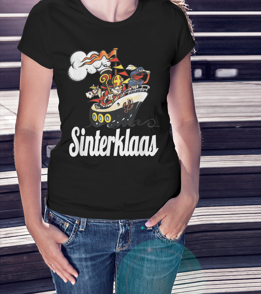Sinterklaas Funny Sinterklaasboot With Zwarte Piet T-Shirt