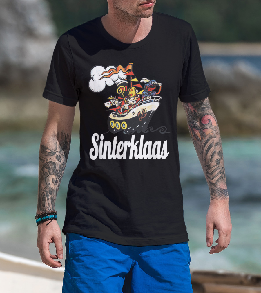 Sinterklaas Funny Sinterklaasboot With Zwarte Piet T-Shirt