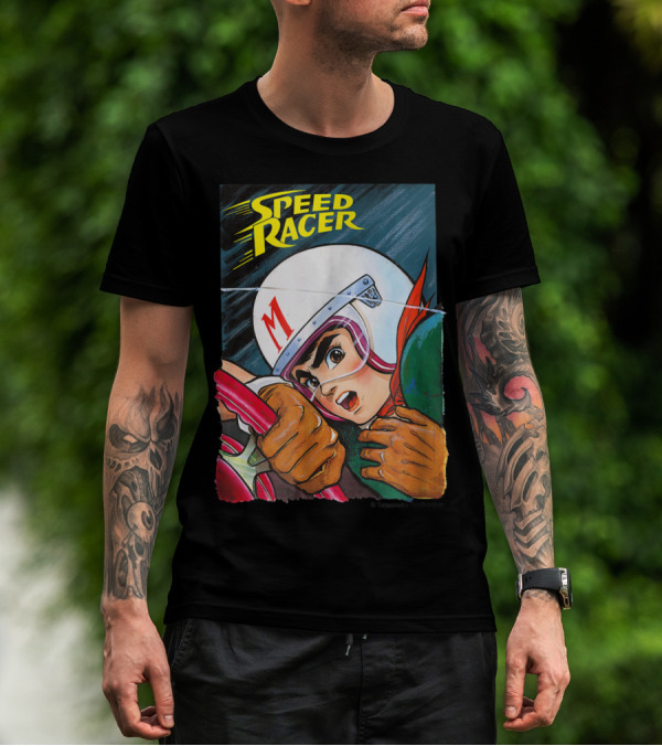 Speed Racer Close Up Helmet And Steering Wheel Action T-Shirt