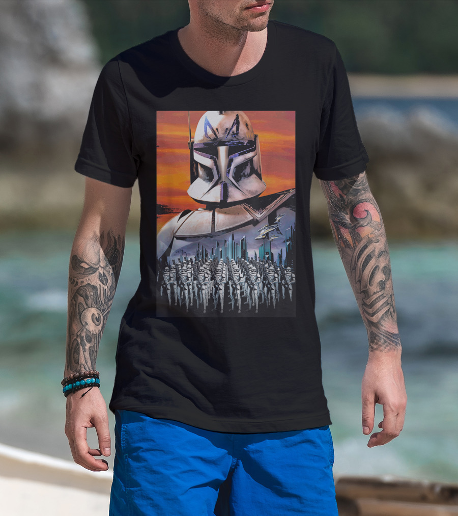 Star Wars Clone Wars Captain Rex And Clone Trooper Army T-Shirt