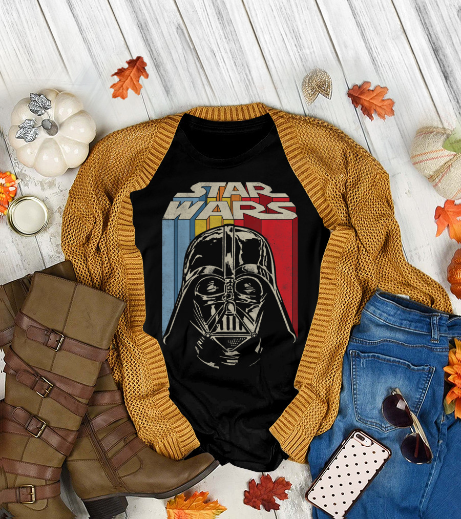 Star Wars Darth Vader Vintage Retro Stripes T-Shirt