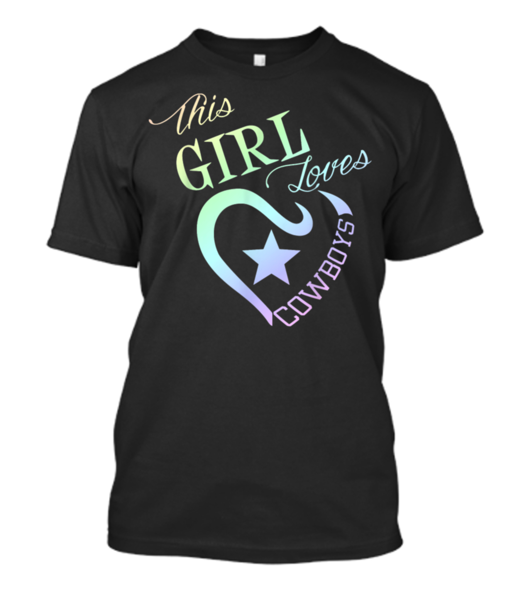 This Girl Loves Cowboys Dallas Texas Star Heart T-Shirt
