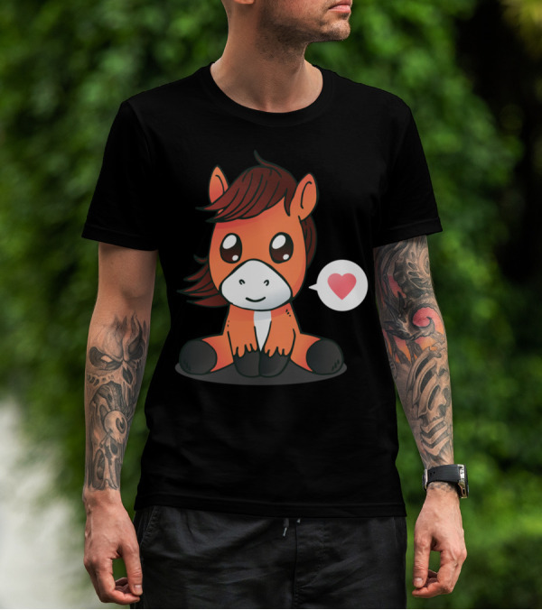 Cute Horse Heart Emoji T-Shirt