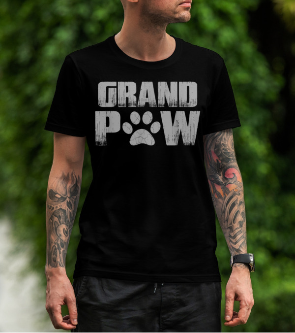 Funny Dog Grand Paw Puppy Lover Grandp Paw Prints T-Shirt