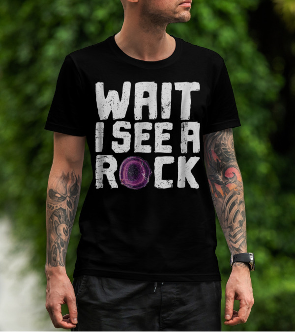 Wait I See A Rock Funny Geologist Rock Hounding Geode T-Shirt