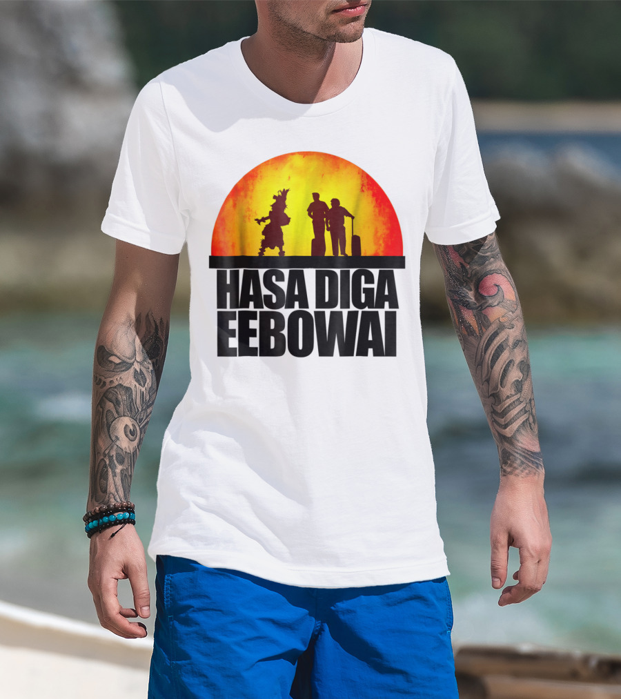 Hasa Diga Eebowai Cultural Travel Silhouette Sunset Scene T-Shirt
