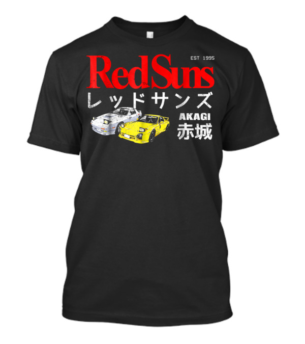 Initial D RedSuns Akagi EST 1995 Japanese Text T-Shirt