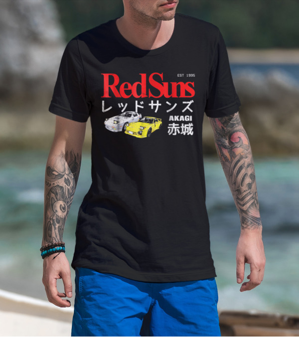Initial D RedSuns Akagi EST 1995 Japanese Text T-Shirt