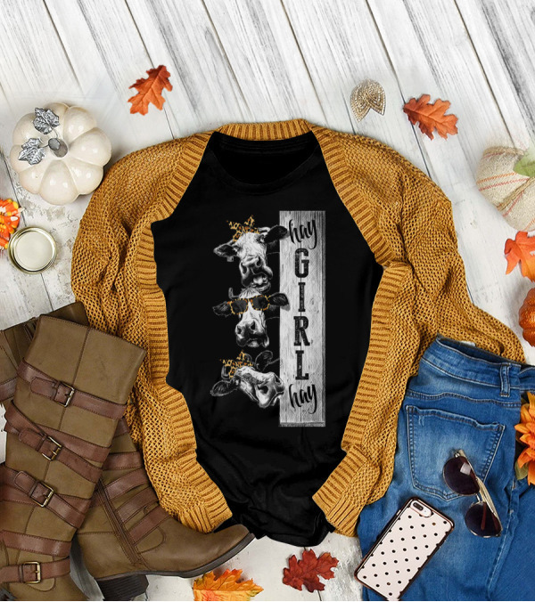 Leopard Bandana Cow Hay Girl Hay Heifer Trio T-Shirt
