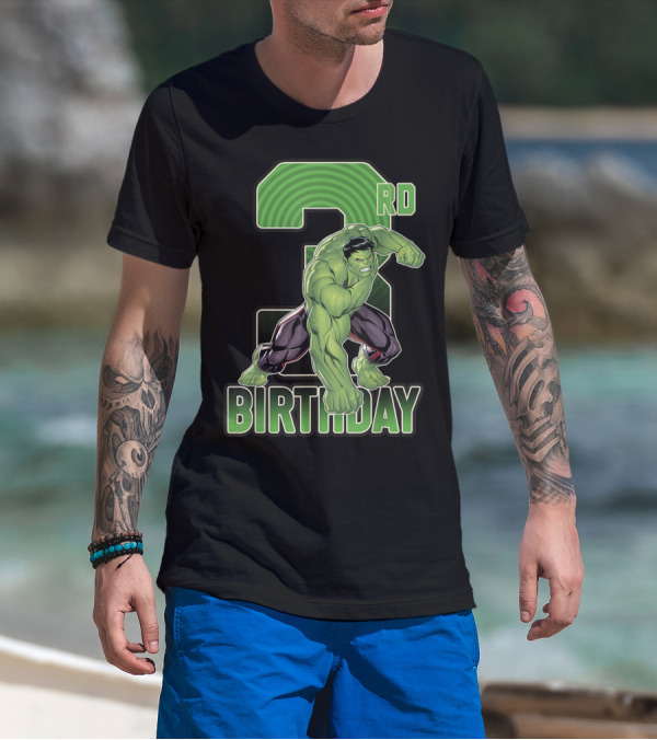 Marvel Hulk Smash 3rd Birthday Green Giant T-Shirt