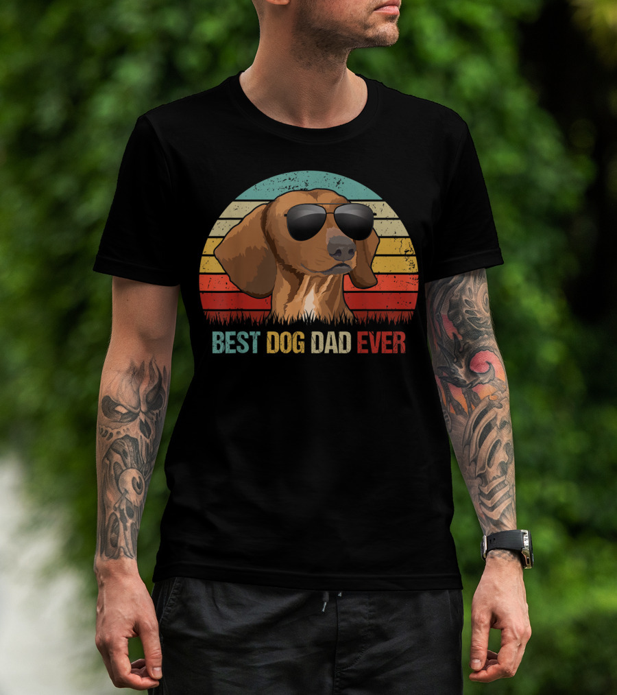 Best Dog Dad Ever Dachshund Sunglasses T-Shirt