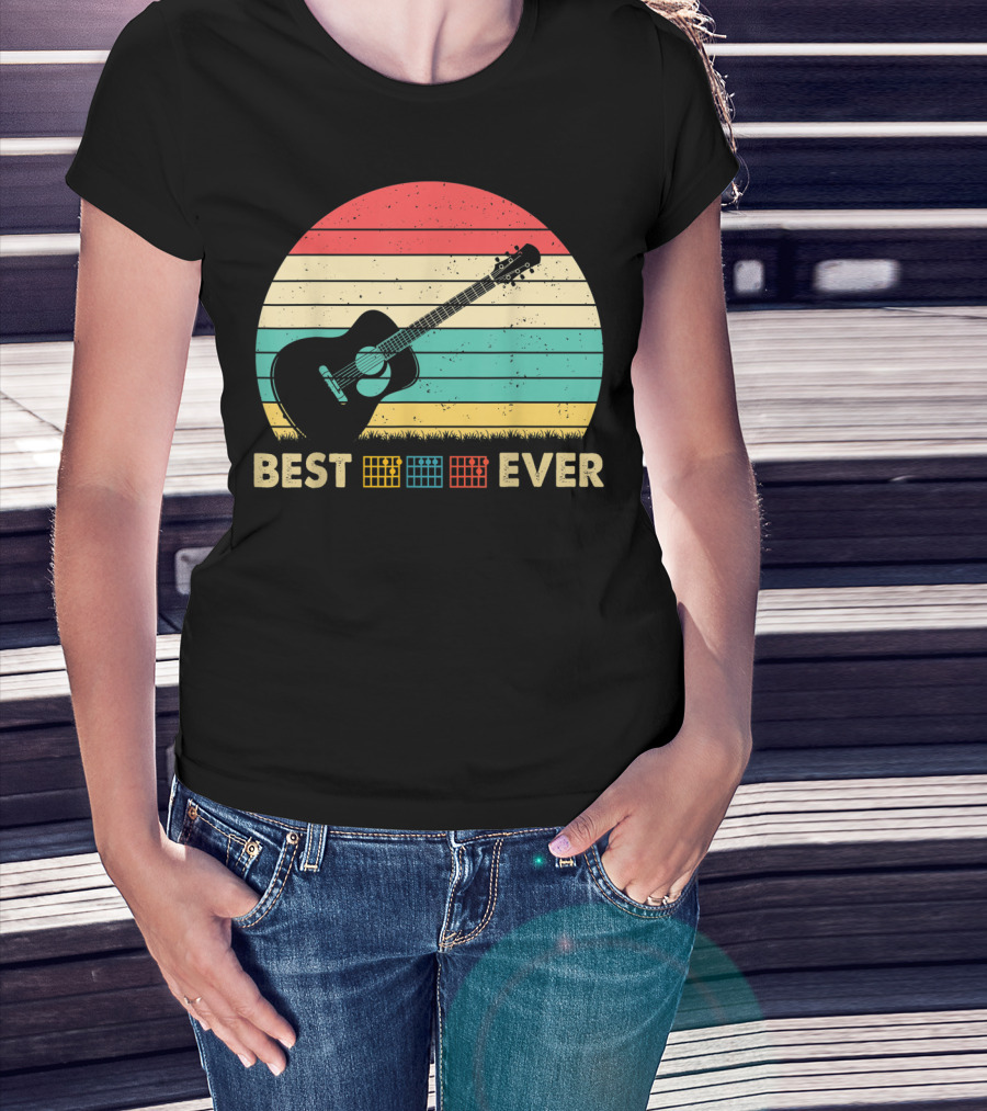 Mens Best Guitar Dad Ever Music Vintage T-Shirt