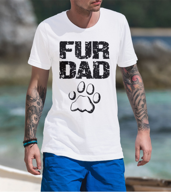 Mens Doggy Loving Fur Dad Paw T-Shirt