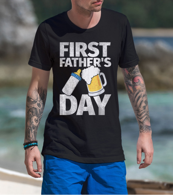 First Father's Day Beer Baby Bo T-Shirt