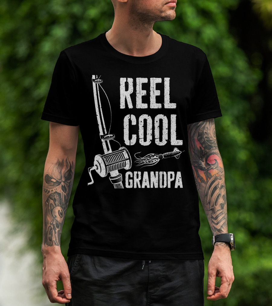 Mens Reel Cool Grandpa Fishing T-Shirt