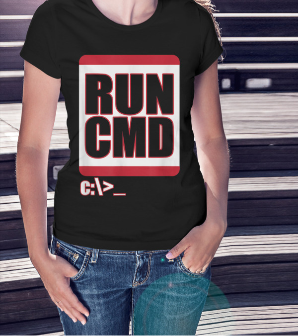 RUN CMD C:\> Funny Computer Science Nerd Coder T-Shirt