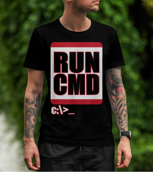 RUN CMD C:\> Funny Computer Science Nerd Coder T-Shirt