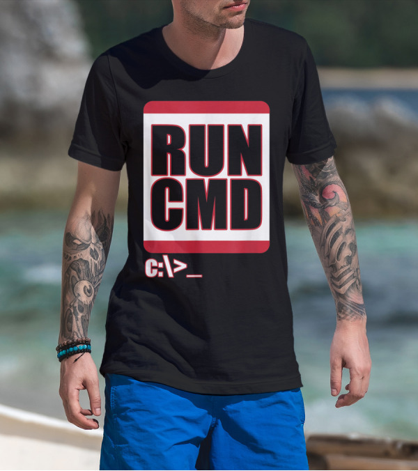 RUN CMD C:\> Funny Computer Science Nerd Coder T-Shirt