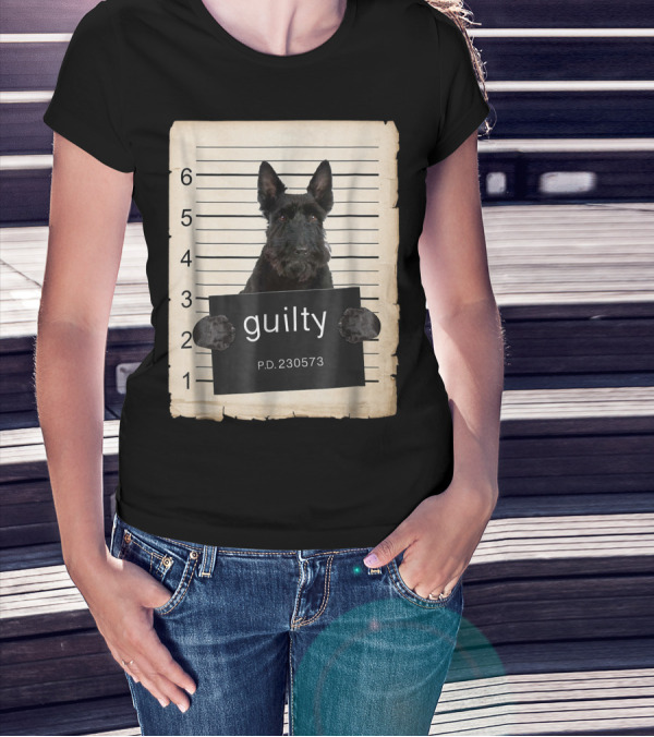 Scottish Terrier Mugshot Guilty Dog P.D. 230573 T-Shirt