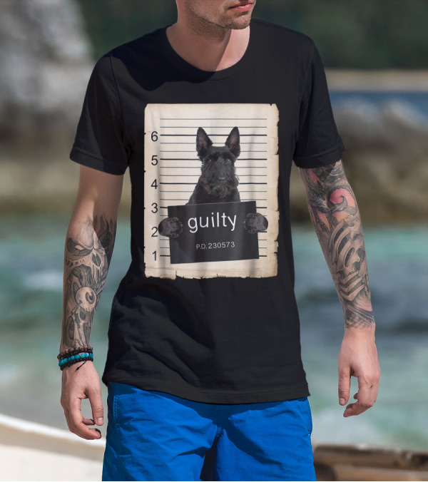 Scottish Terrier Mugshot Guilty Dog P.D. 230573 T-Shirt