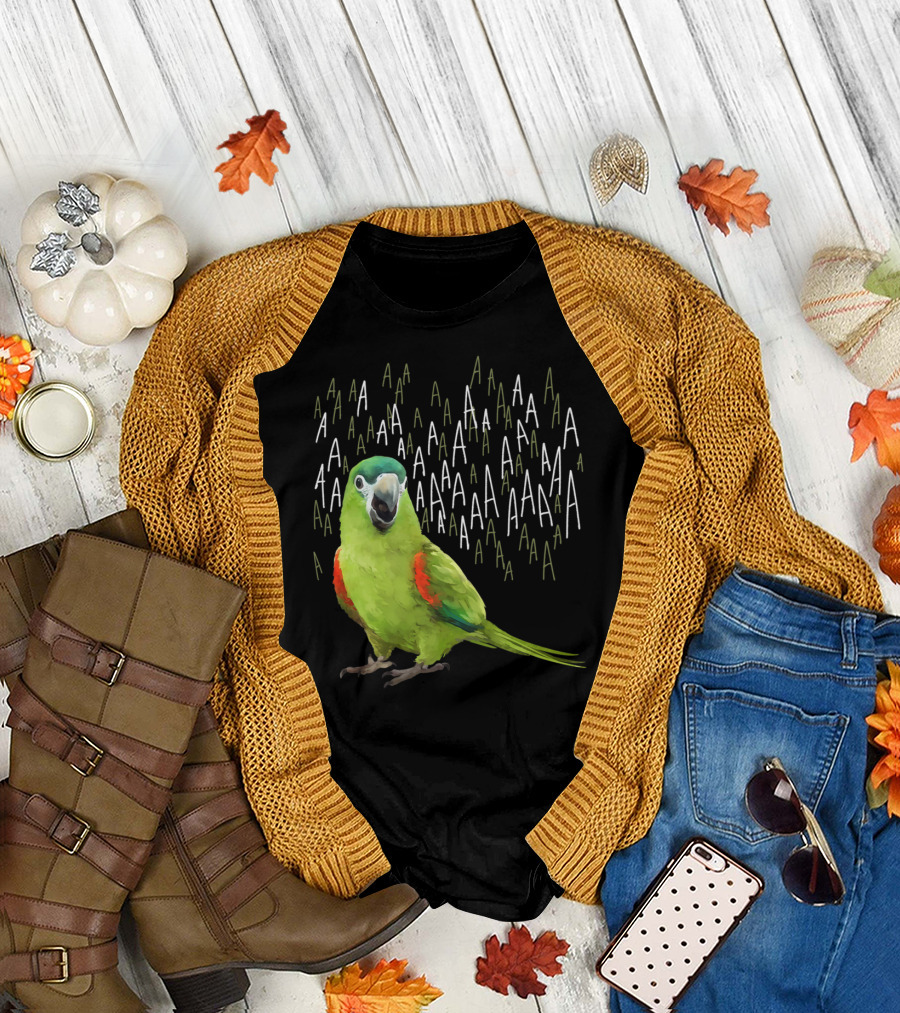Screaming Hahn's Macaw AAAA Repeated Green and Red Parrot T-Shirt