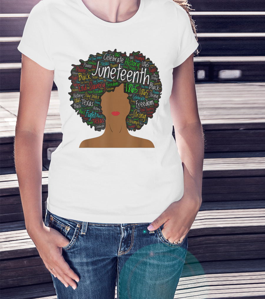 Juneteenth Colorful Afro End Slavery Freedom 1865 Celebrate History T-Shirt