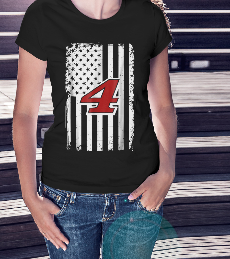 Kevin Harvick Number 4 American Flag T-Shirt