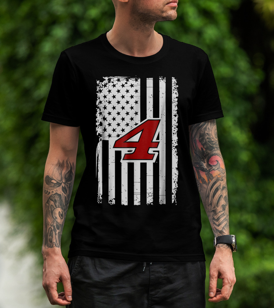 Kevin Harvick Number 4 American Flag T-Shirt