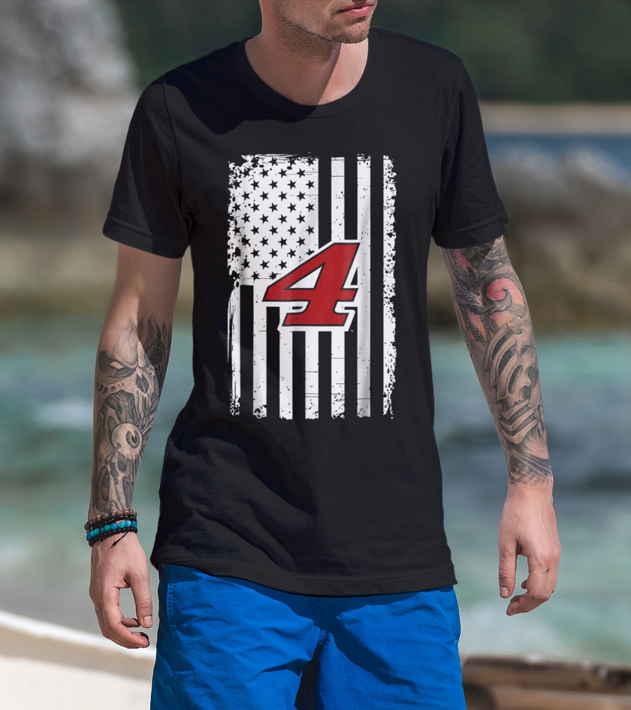Kevin Harvick Number 4 American Flag T-Shirt