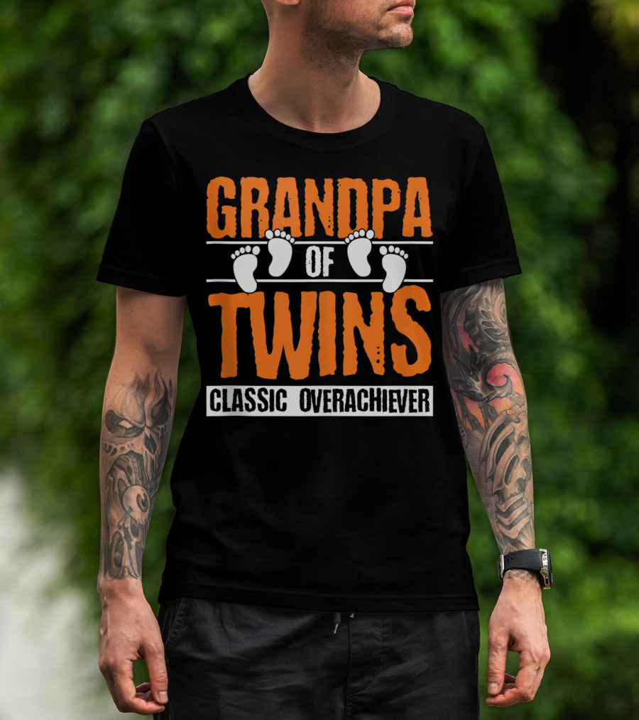Grandpa Of Twins Classic Overachiever T-Shirt