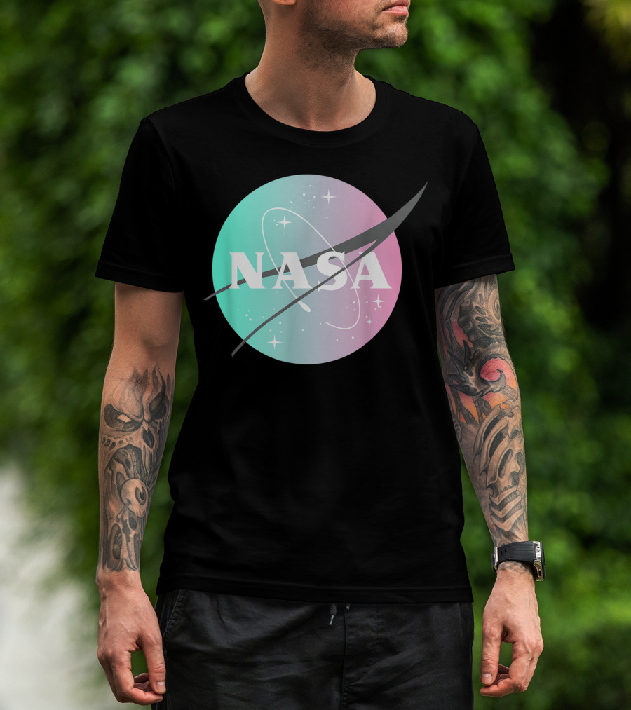 NASA Pastel Rainbow Classic Logo NASA Lover T-Shirt