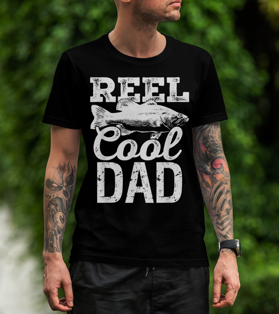 Reel Cool Dad Fishing Outdoor Angler Fish T-Shirt