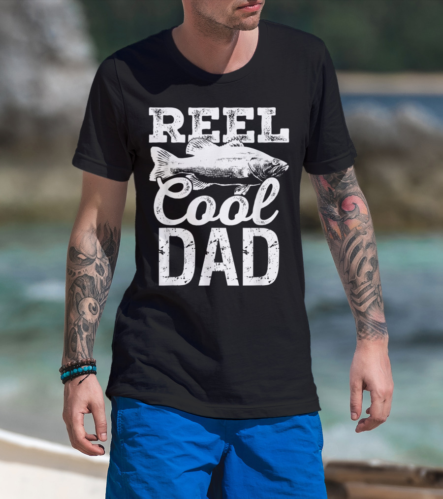 Reel Cool Dad Fishing Outdoor Angler Fish T-Shirt