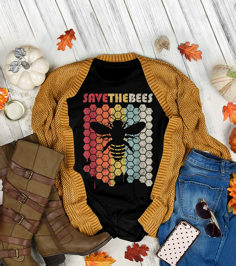 SAVETHEBEES Hexagonal Rainbow T-Shirt