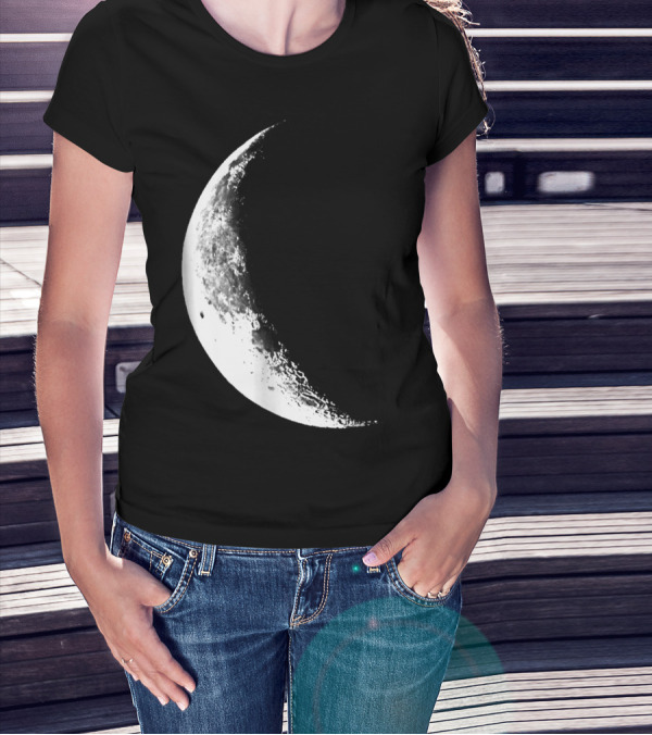 Shiny Moon Half Moon Crescent Moon Lunar Phases T-Shirt