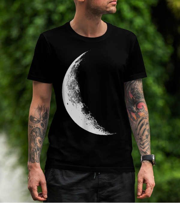 Shiny Moon Half Moon Crescent Moon Lunar Phases T-Shirt