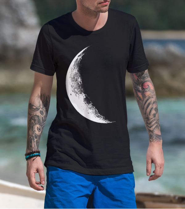 Shiny Moon Half Moon Crescent Moon Lunar Phases T-Shirt