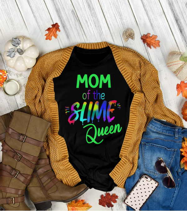 Mom Of The Slime Queen Birthday Outfit Matching Out T-Shirt