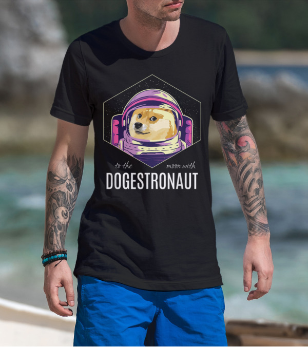 Dogestronaut To The Moon With Dogecoin Crypto T-Shirt