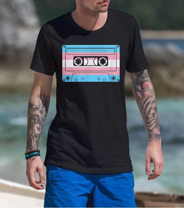 Transgender Pride Month Trans Flag Cassette Tape T-Shirt