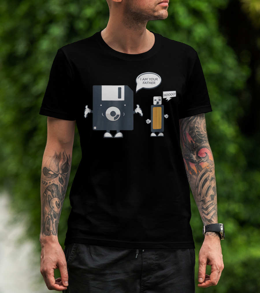 USB Floppy Disk I Am Your Father Noooo Funny Nerd T-Shirt