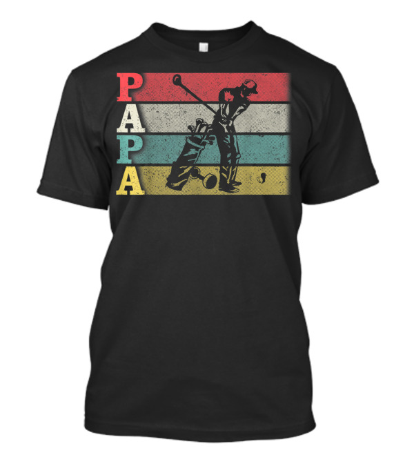 Vintage Golf Papa Funny Dad Father's Day Retro Style Golfer T-Shirt