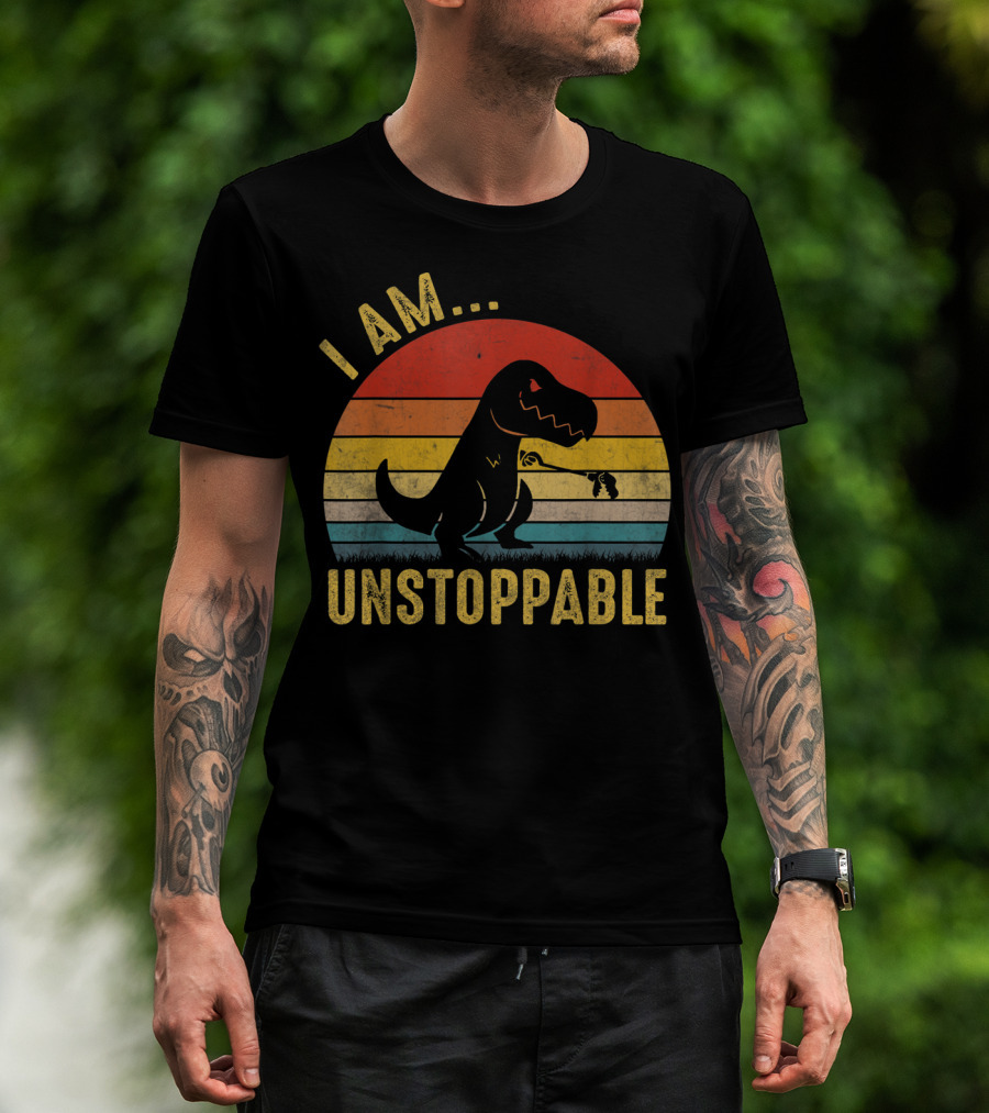 I Am Unstoppable Vintage Funny Rex Dinosaur T-Shirt