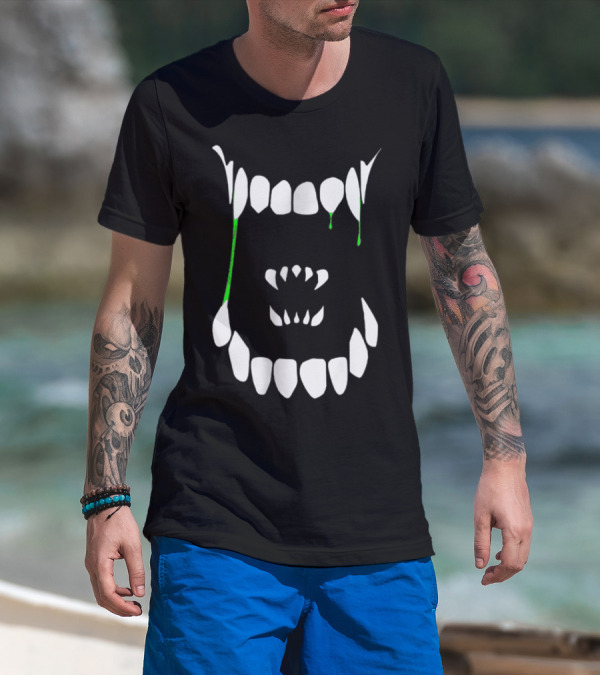 Xenomorph Xeno Teeth Green Drip Adults T-Shirt