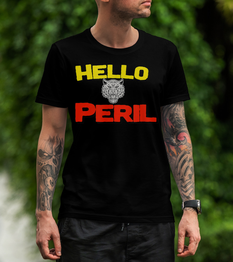 Hello Peril Band Logo Tiger Head T-Shirt