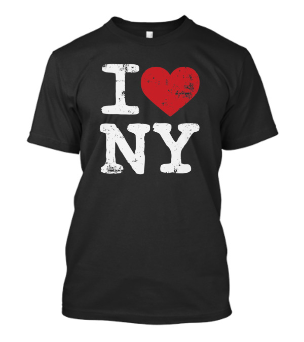 I Love NY Vintage Black Souvenir Tourism T-Shirt