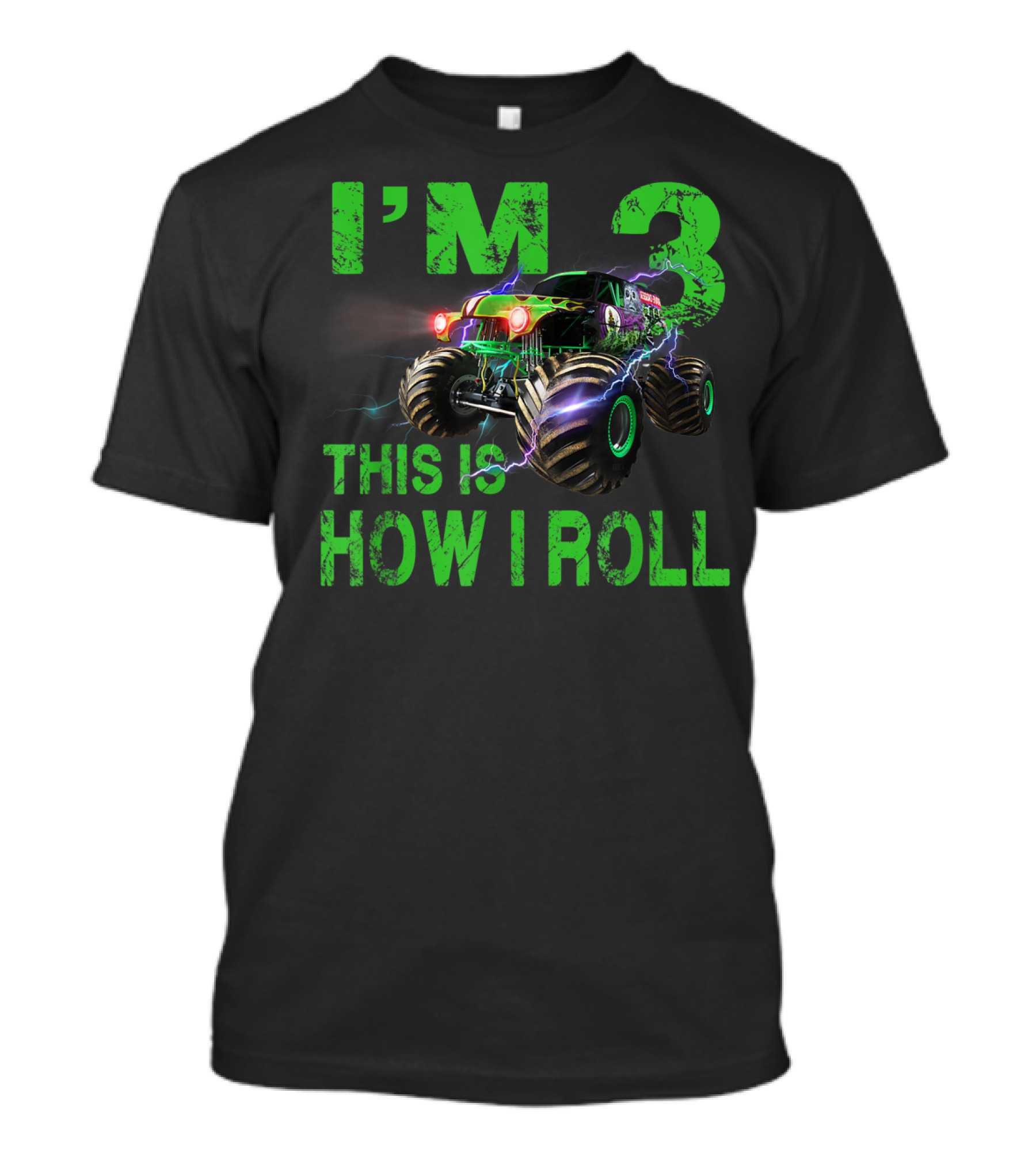 I'm 3 This Is How I Roll Monster Truck 3rd Birthday T-Shirt