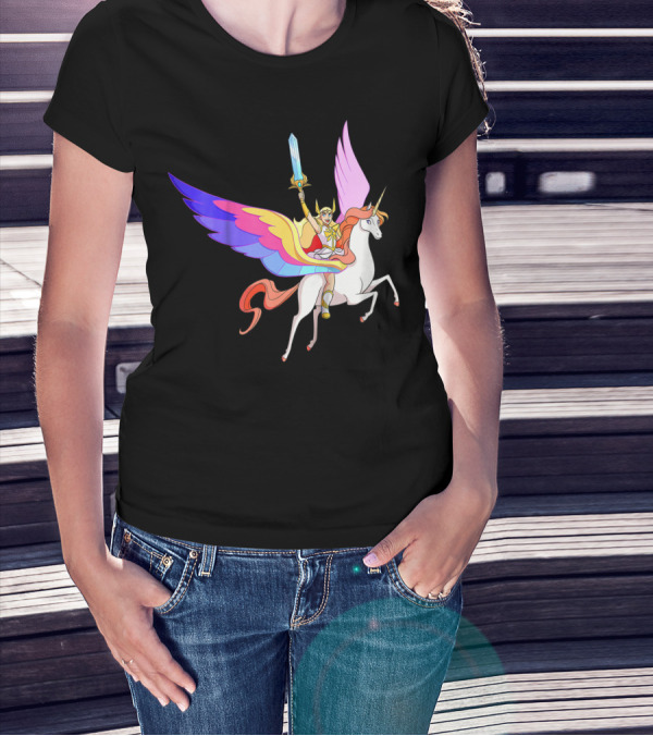 She Ra Kids DreamWorks Action Adventure With Swift Wind Pegasus T-Shirt